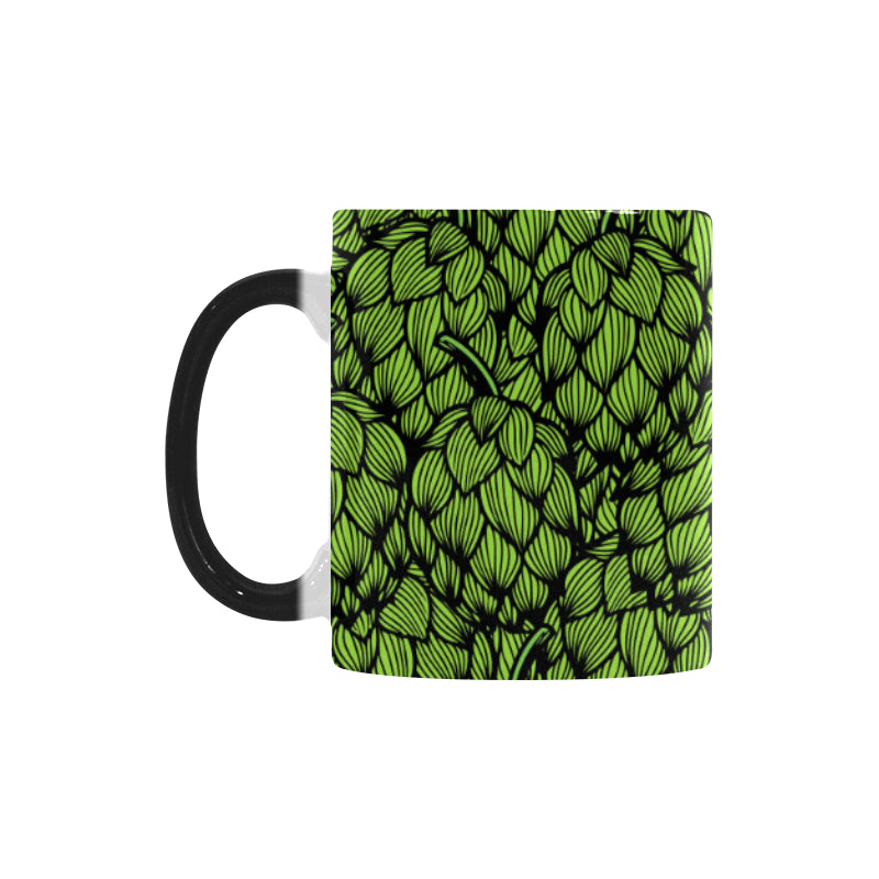 Green hop pattern Morphing Mug Heat Changing Mug