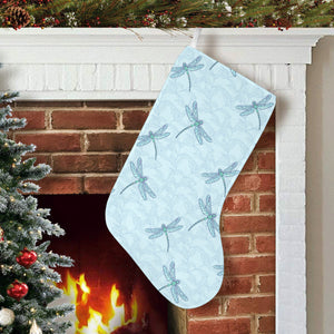 Dragonfly pattern blue background Christmas Stocking
