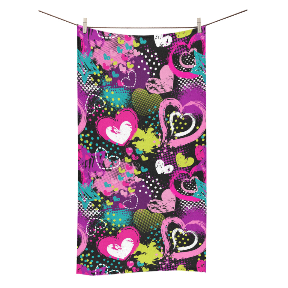 heart dot wave star creative design pattern Bath Towel