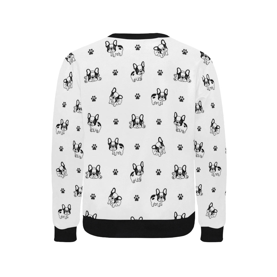 Cute french bulldog paw pattern Men's Crew Neck Sweatshirt