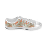 Cocoa beans Cocoa tree pattern Men's Low Top Shoes White