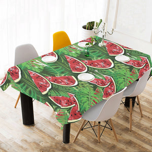 Watermelons tropical palm leaves pattern backgroun Tablecloth