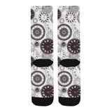 Classic vintage clock pattern Crew Socks