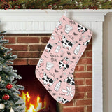 Cows milk product pink background Christmas Stocking