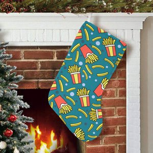 French fries red paper box pattern Christmas Stocking