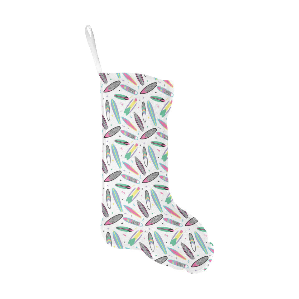 Surfboard Pattern Print Design 04 Christmas Stocking