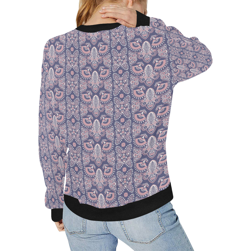 Indian Batik Style pattern Women's Crew Neck Sweatshirt