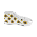 sunflowers design pattern Women's High Top Canvas Shoes White