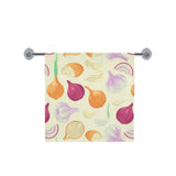 Onion garlic white red pattern Bath Towel