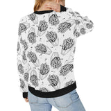 Hand drawn french fries pattern Women's Crew Neck Sweatshirt