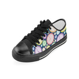 Colorful clock background Kids' Boys' Girls' Low Top Canvas Shoes Black
