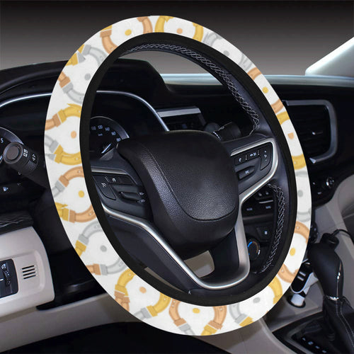 Horseshoes Pattern Print Design 03 Car Steering Wheel Cover