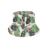 heliconia flowers, palm and monstera leaves Unisex Bucket Hat