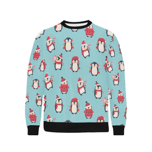 Cute penguin christmas  design pattern Men's Crew Neck Sweatshirt