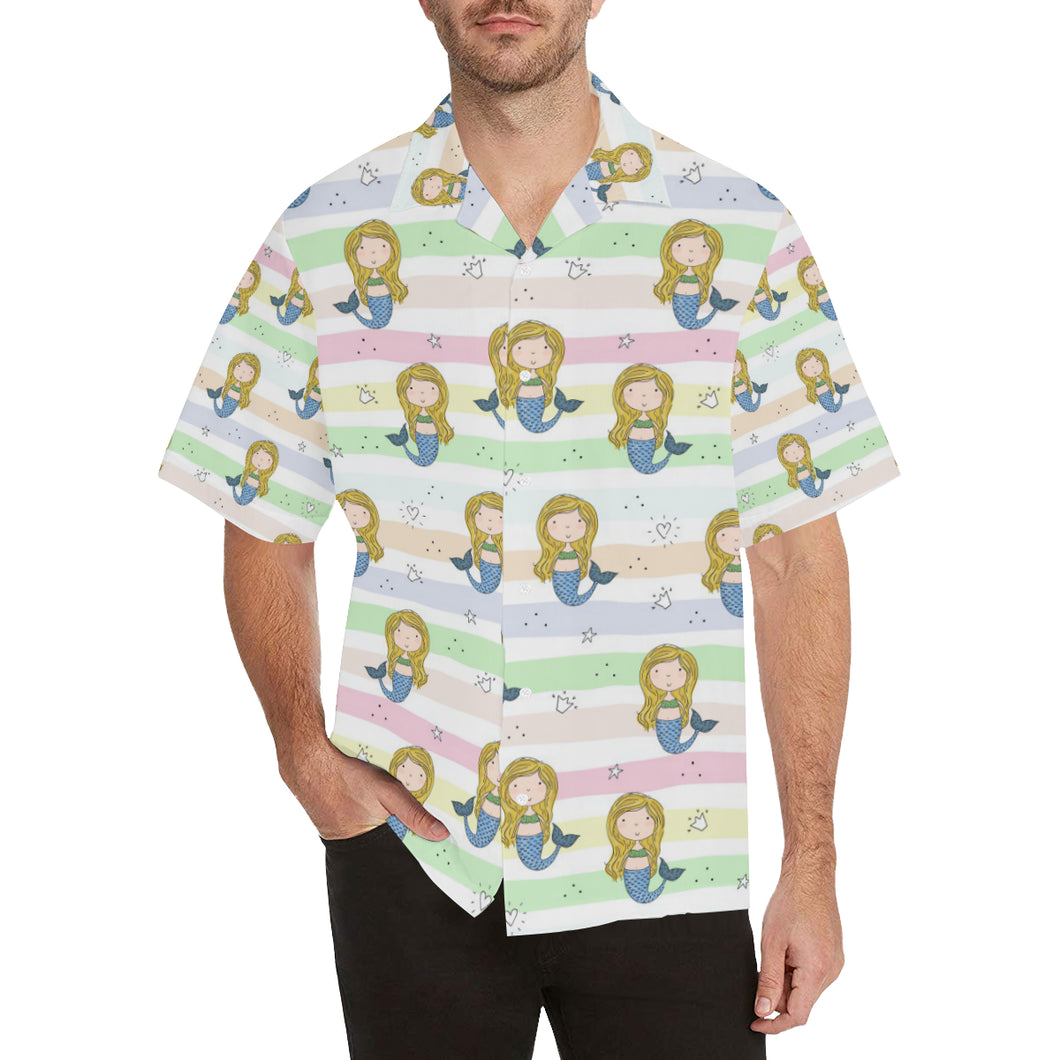 Cute hand drawn mermaid Men's All Over Print Hawaiian Shirt