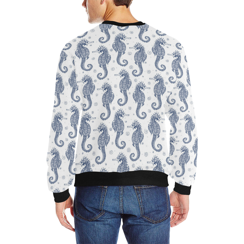 Seahorse pattern background Men's Crew Neck Sweatshirt