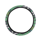 white bengal tigers tropical plant Car Steering Wheel Cover