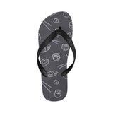 sushi pattern black background Unisex Flip Flops