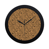 Bengal tigers pattern Elegant Black Wall Clock