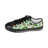 Avocado design pattern Kids' Boys' Girls' Low Top Canvas Shoes Black