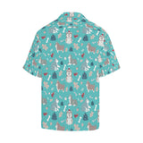 Christmas cute siberian husky puppie pattern Men's All Over Print Hawaiian Shirt