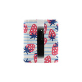 Strawberry pattern blue lines background Morphing Mug Heat Changing Mug