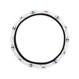 Anchor rudder nautical design pattern Car Steering Wheel Cover