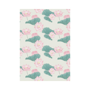 Pink lotus waterlily leaves pattern House Flag Garden Flag