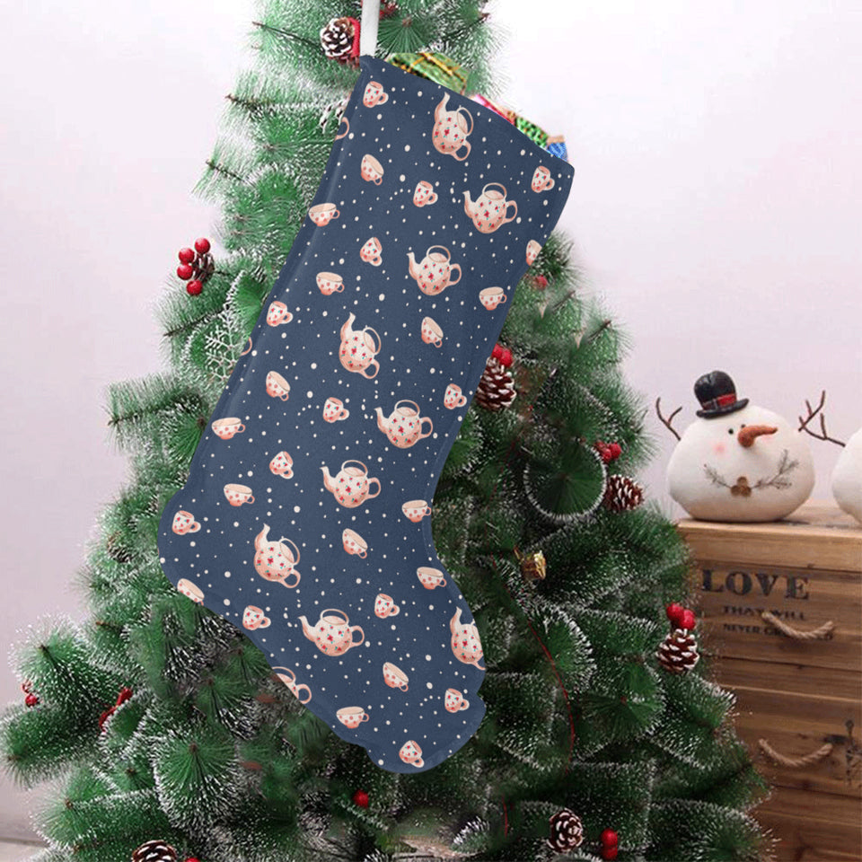 Tea pots Pattern Print Design 04 Christmas Stocking