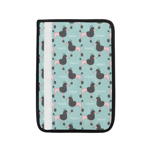 poodle dog green background Car Seat Belt Cover