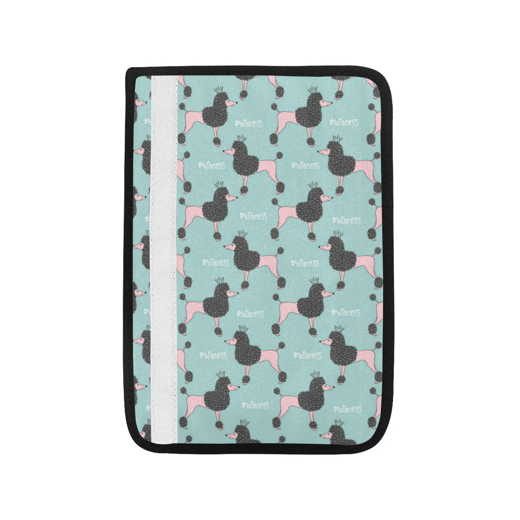 poodle dog green background Car Seat Belt Cover