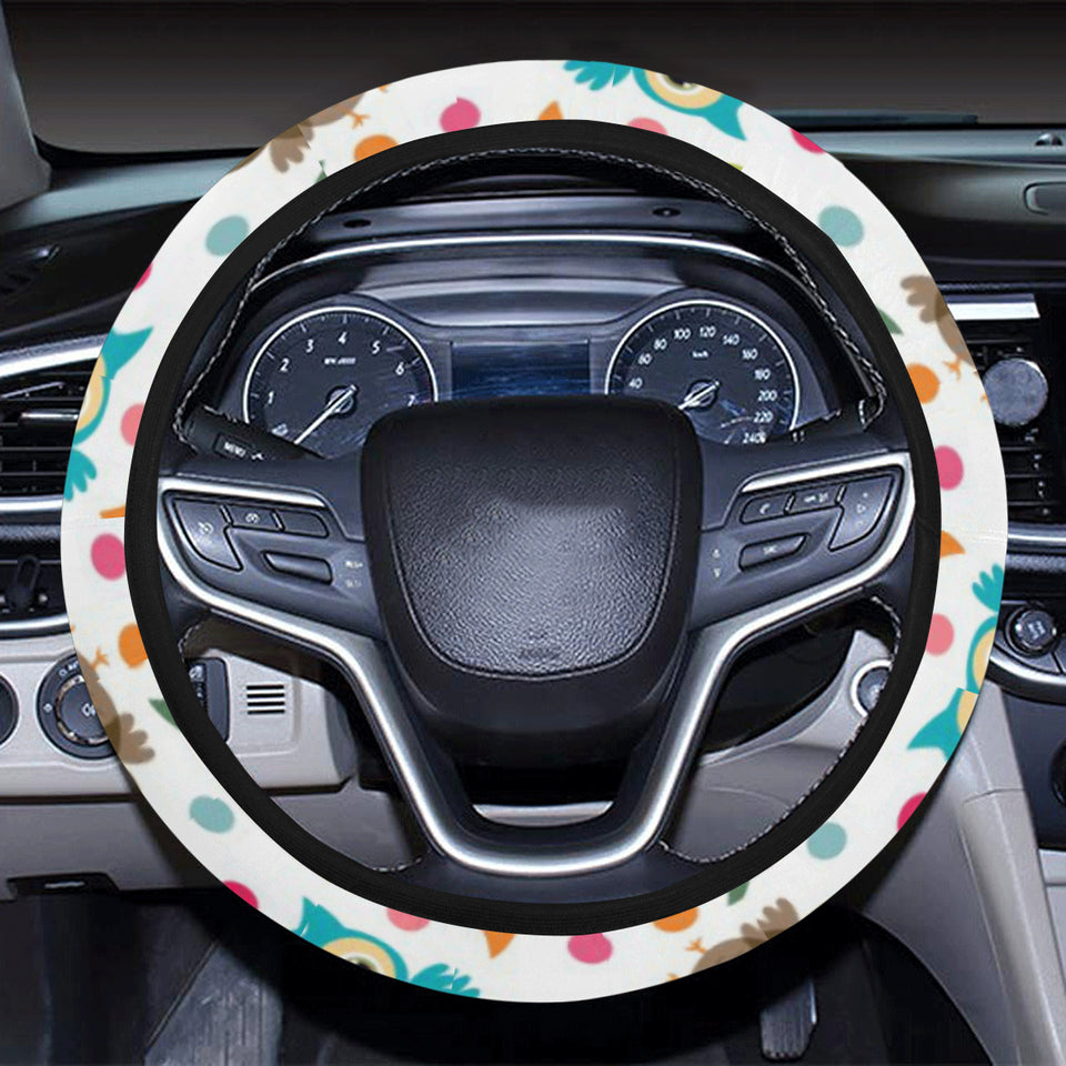 Color cute owl pattern Car Steering Wheel Cover