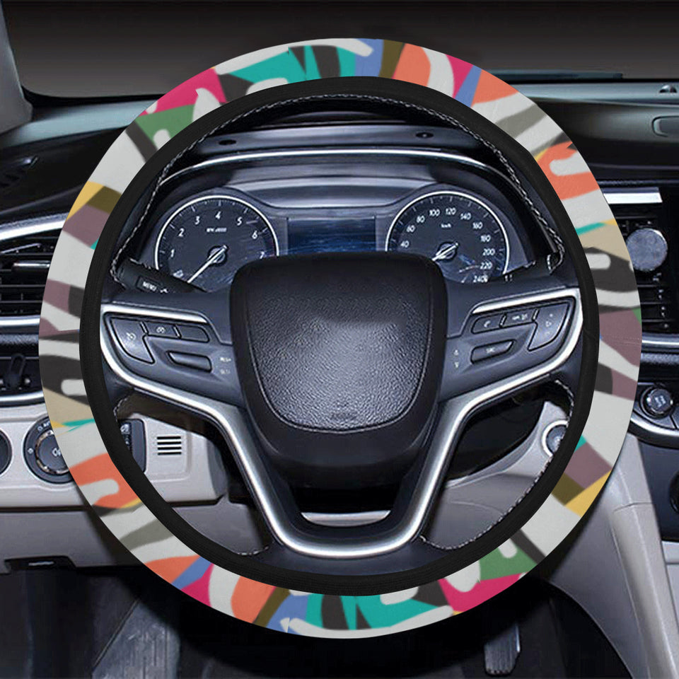 Colorful zebra skin pattern Car Steering Wheel Cover