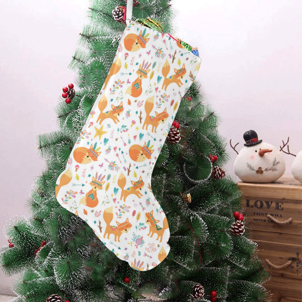 cute tribal fox pattern Christmas Stocking