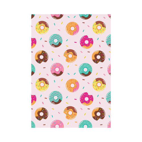 Donut pattern glaze pink background House Flag Garden Flag