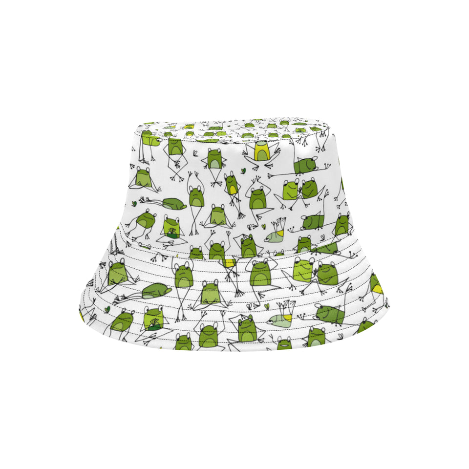Sketch funny frog pattern Unisex Bucket Hat
