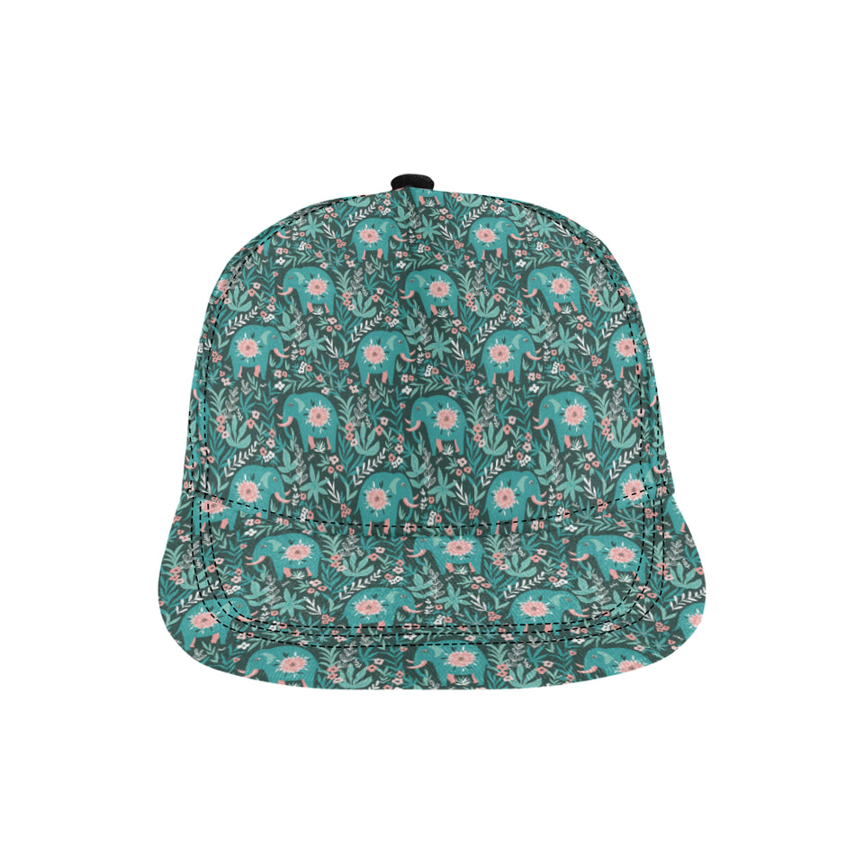 Elephants jungle pattern All Over Print Snapback Cap