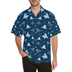 Stingray Pattern Print Design 04 Men's All Over Print Hawaiian Shirt (Model T58)