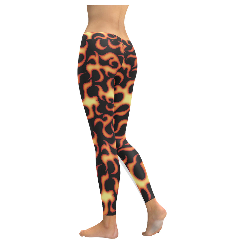 Fire flame dark pattern Women's Legging Fulfilled In US