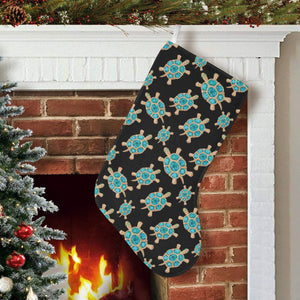 Sea turtle blue stone pattern Christmas Stocking