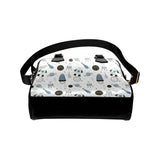 Hand drawn space elements space rocket star planet Shoulder Handbag