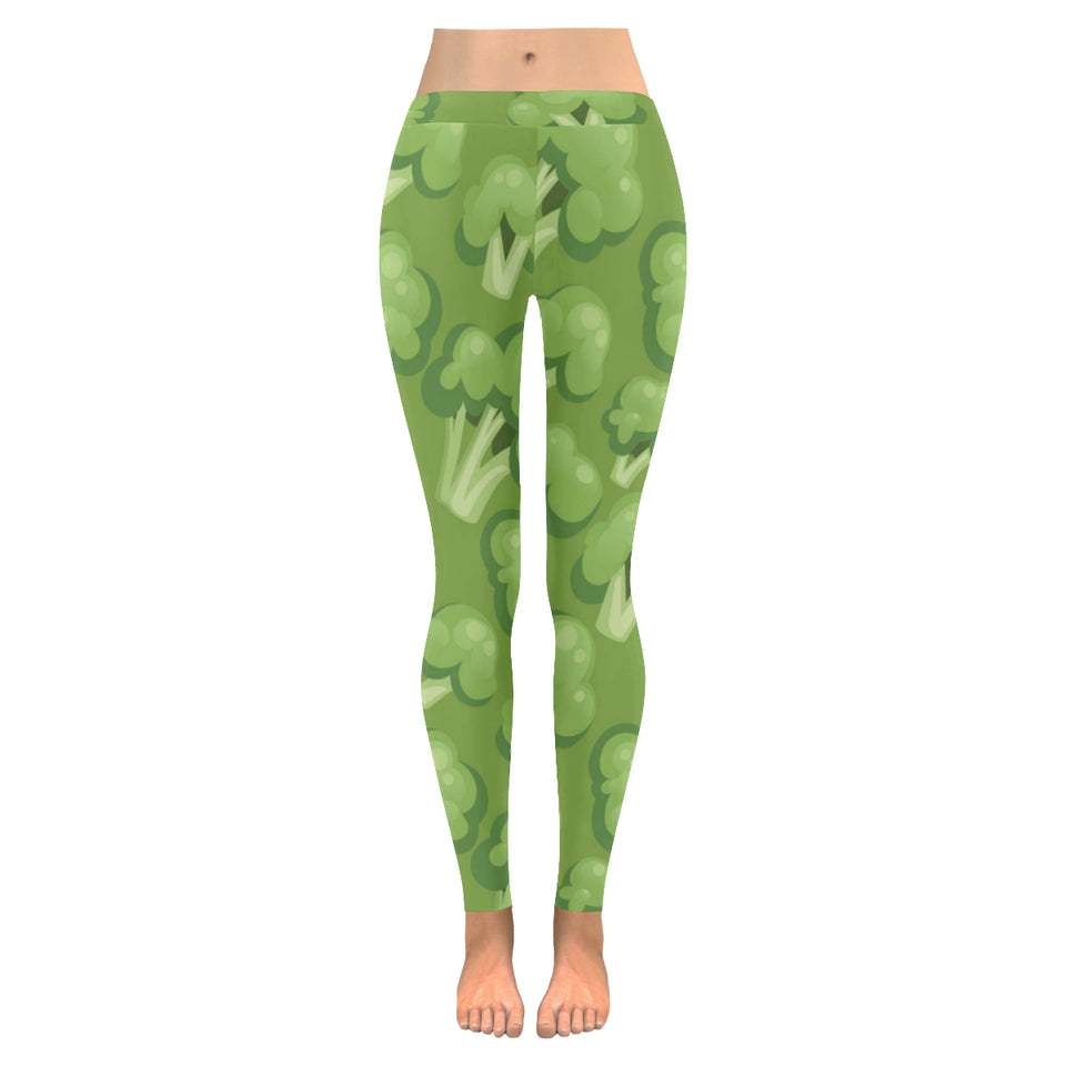 Broccoli pattern green background Women's Legging Fulfilled In US