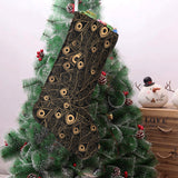 Gold peacock feather pattern Christmas Stocking