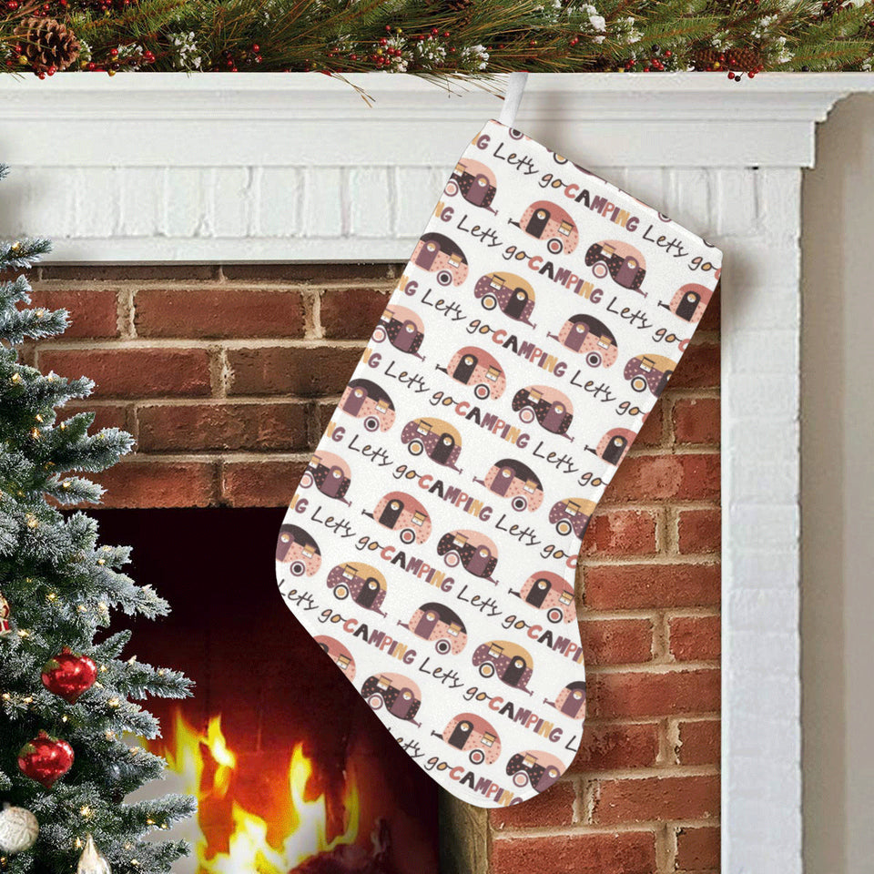 Camper Van Pattern Print Design 01 Christmas Stocking