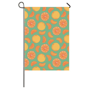 orange fruit pattern green background House Flag Garden Flag