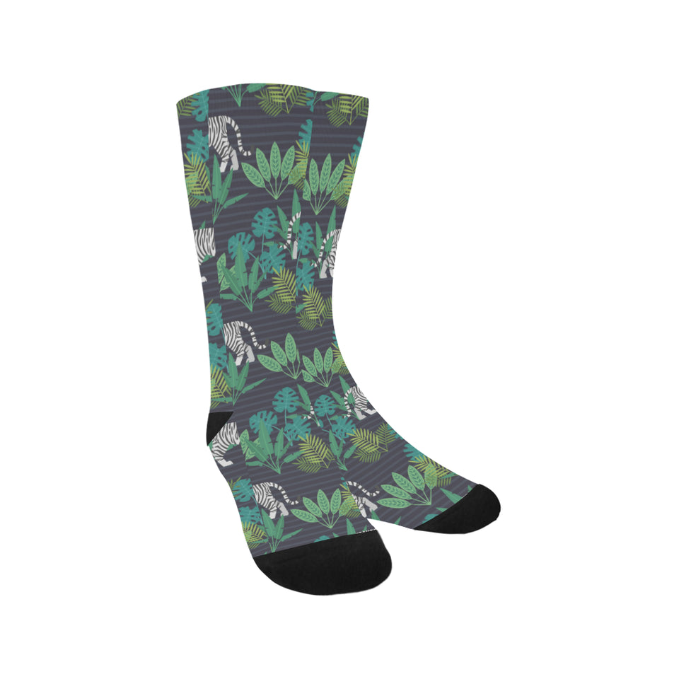 white bengal tigers tropical plant Crew Socks