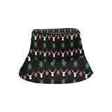 Deer Christmas new year pattern argyle Unisex Bucket Hat