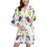 Grape pattern Women's Short Kimono Robe