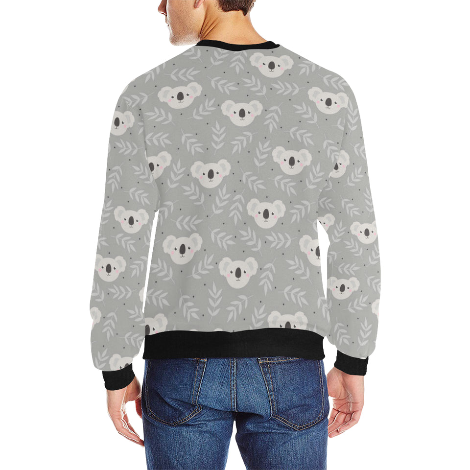 Cute koala leaves pattern Men's Crew Neck Sweatshirt