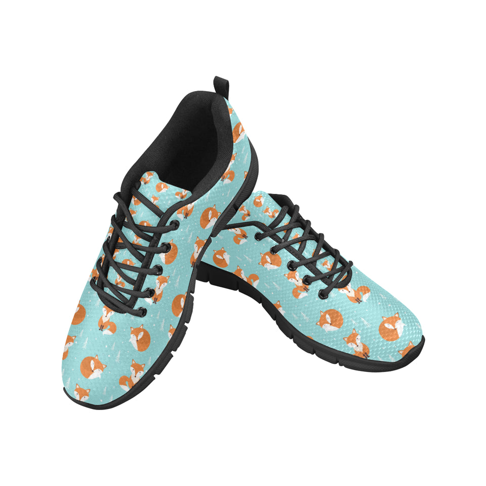 Fox pattern blue b ackground Men's Sneaker Shoes